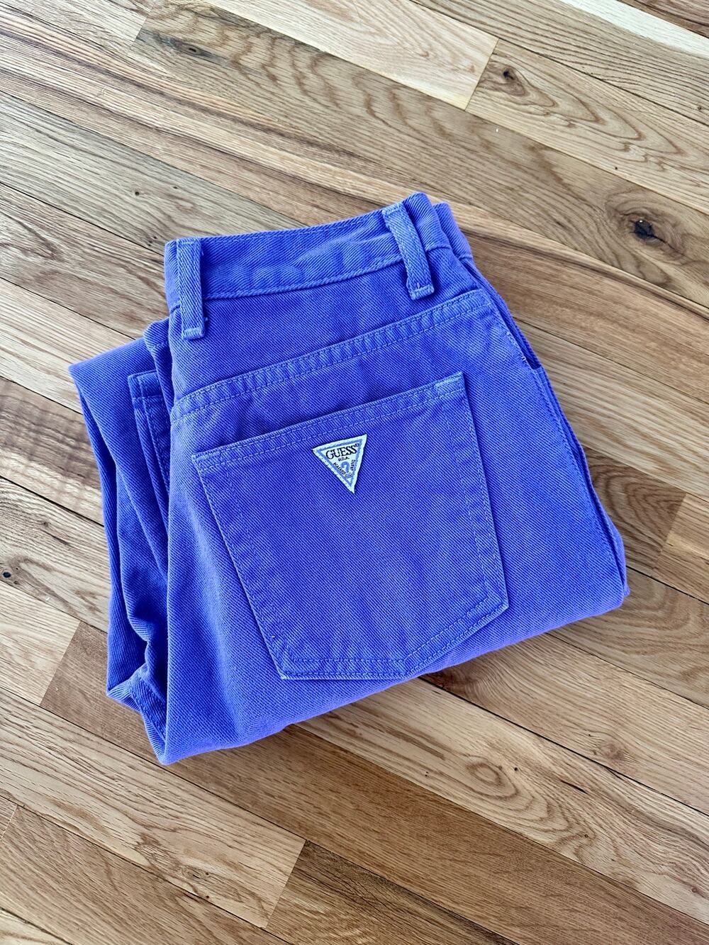Guess Vintage 90s Purple Tapered Leg Jeans Size 4/26
